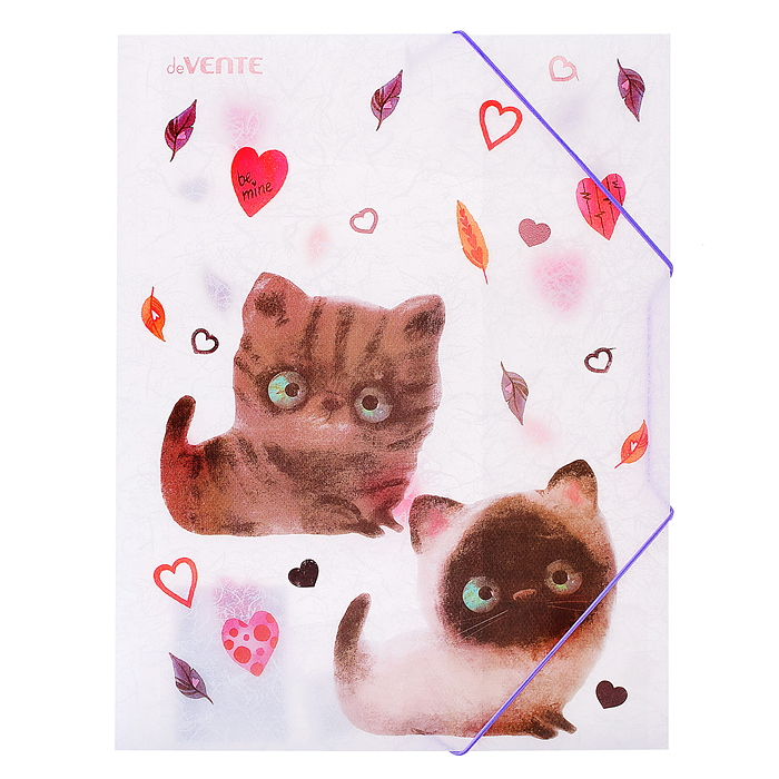 Папка на резинках "Кусь" A4 400 мкм, 180 мкм, матовая полупрозрачная с рисунком Папка на резинках "Кусь" A4 400 мкм, 180 мкм, матовая полупрозрачная с рисунком