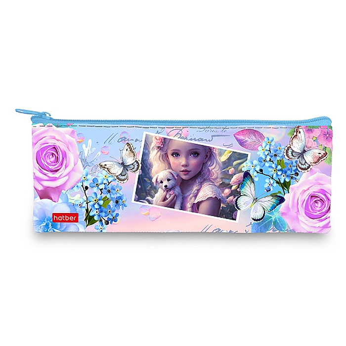 Пенал 195х75 мм., на молнии мягкий "Летние грезы"