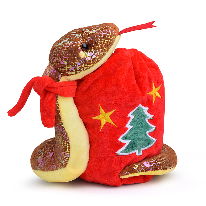 Мягкая игрушка S2146 "Змея" с мешком для подарка, 17см