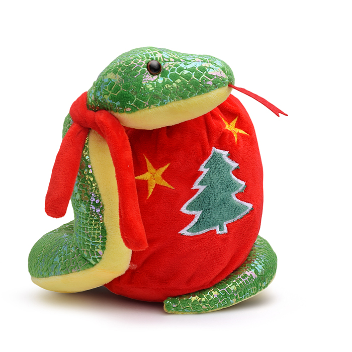 Мягкая игрушка S2146 "Змея" с мешком для подарка, 17см