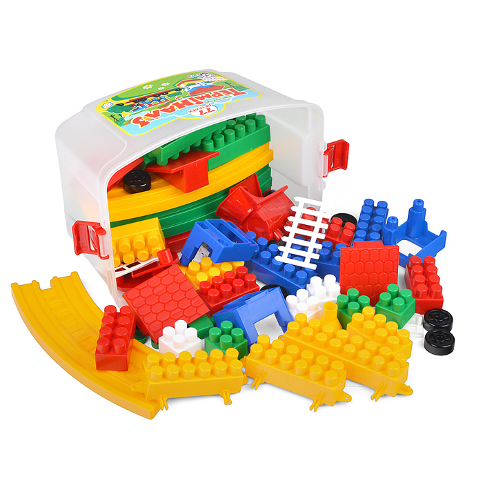 Конструктор железная дорога «Терминал №3» из 77 деталей в саквояже 