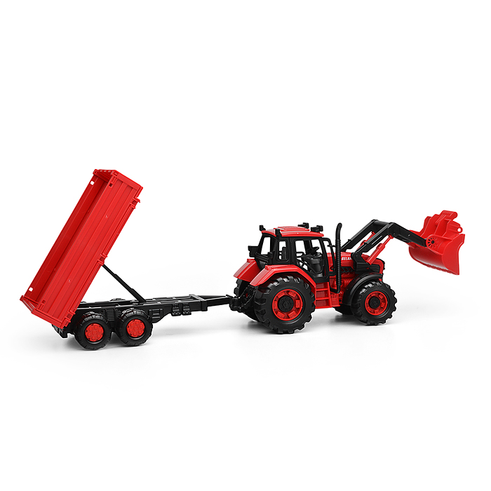Трактор BELARUS с погрузчиком и бортовым прицепом