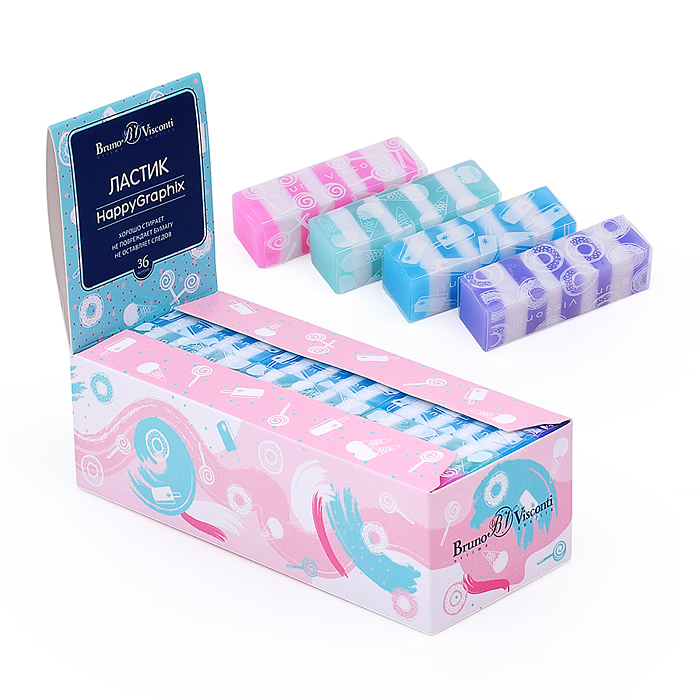 Ластик "HappyGraphix. Мармеладки маленькие" 4 цвета Ластик "HappyGraphix. Мармеладки маленькие" 4 цвета