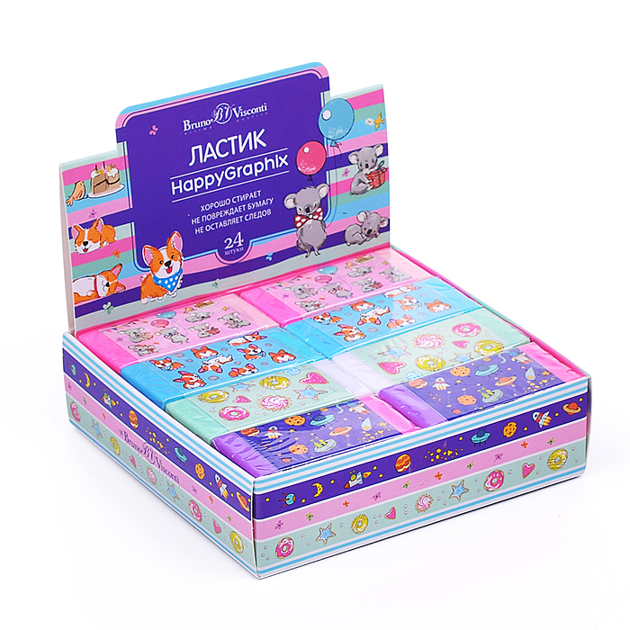 Ластик "HappyGraphix" (4 вида)