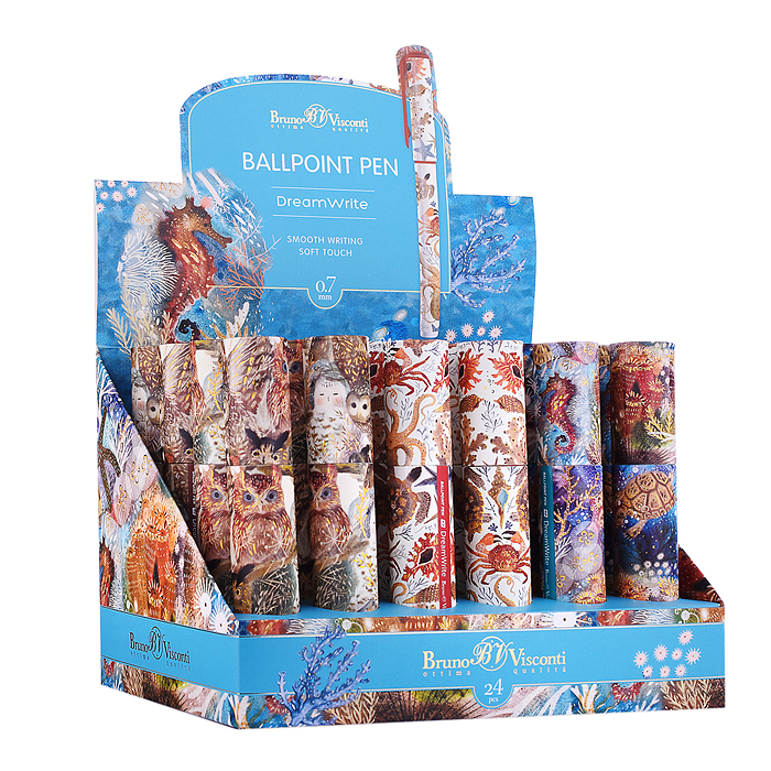 Фото к товару Ручка шариковая "DreamWrite. Fauna" 0.7 мм, синяя, 3 вида Ручка шариковая "DreamWrite. Fauna" 0.7 мм, синяя, 3 вида