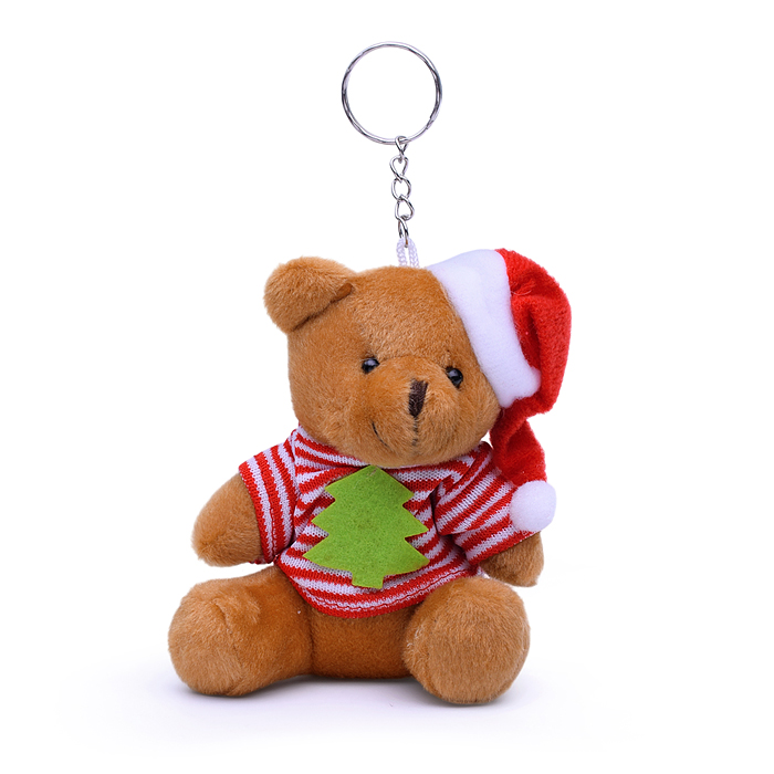 Мягкая игрушка М1158 "Мишка Рождественский" 10см