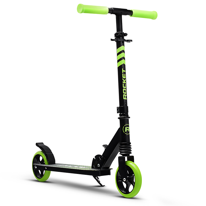 Фото к товару Самокат детский R0201 ROCKET, алюминиевый, колеса PU, 145 мм, зелёный Самокат детский R0201 ROCKET, алюминиевый, колеса PU, 145 мм, зелёный