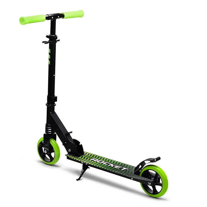 Фото к товару Самокат детский R0201 ROCKET, алюминиевый, колеса PU, 145 мм, зелёный Самокат детский R0201 ROCKET, алюминиевый, колеса PU, 145 мм, зелёный