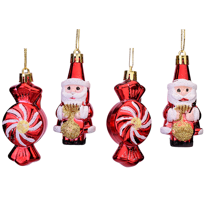 Набор новогодних украшений S2214 "Дедушка Мороз и конфетка" Набор новогодних украшений S2214 "Дедушка Мороз и конфетка"