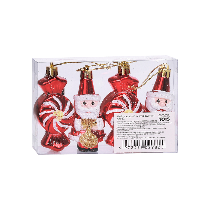 Фото к товару Набор новогодних украшений S2214 "Дедушка Мороз и конфетка" Набор новогодних украшений S2214 "Дедушка Мороз и конфетка"