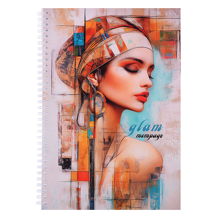 Тетрадь 96л. клетка на гребне А4 "Гламур"