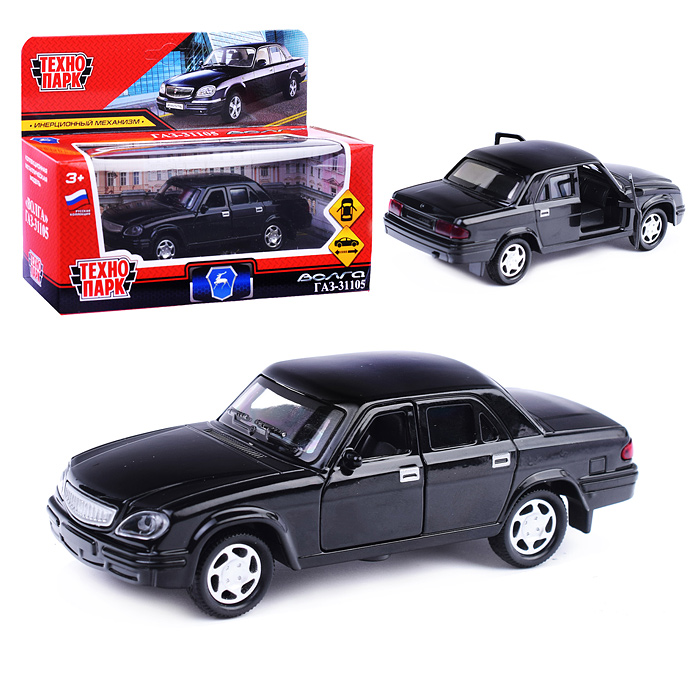 Машина металл ГАЗ -31105 «Волга» 12 см, (двери, багаж, черный)инерц, в коробке Машина металл ГАЗ -31105 «Волга» 12 см, (двери, багаж, черный)инерц, в коробке
