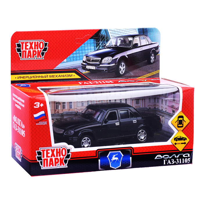 Фото к товару Машина металл ГАЗ -31105 «Волга» 12 см, (двери, багаж, черный)инерц, в коробке Машина металл ГАЗ -31105 «Волга» 12 см, (двери, багаж, черный)инерц, в коробке