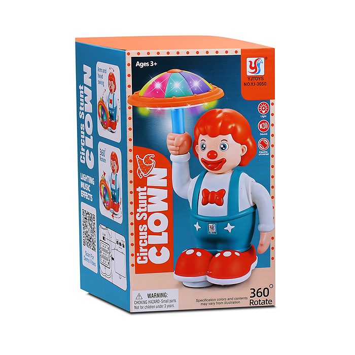 Фото к товару Интерактивная игрушка YJ-3050 "Клоун" на батарейках, в коробке Интерактивная игрушка YJ-3050 "Клоун" на батарейках, в коробке