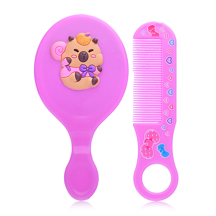 Фото к товару Расческа 00-6610 "Микс" с зеркальцем Расческа 00-6610 "Микс" с зеркальцем