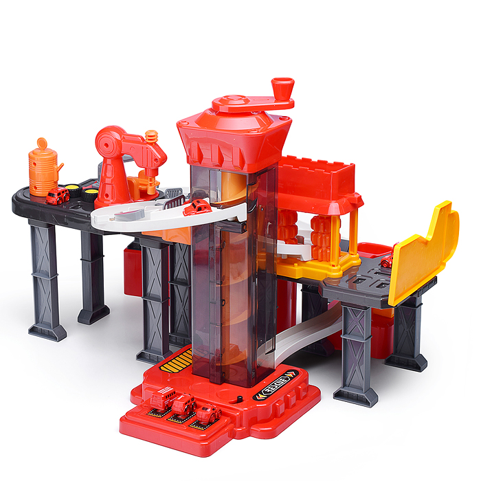 Фото к товару Парковка-трек JP588-11 "Пожарная часть" в коробке Парковка-трек JP588-11 "Пожарная часть" в коробке