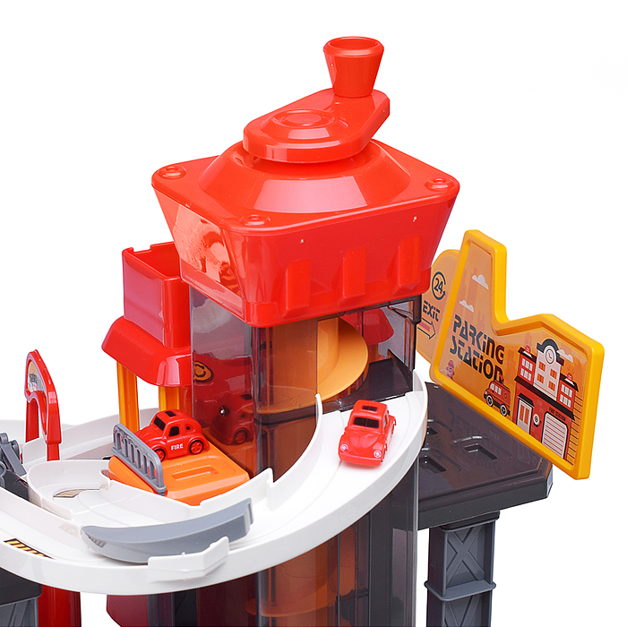 Фото к товару Парковка-трек JP588-11 "Пожарная часть" в коробке Парковка-трек JP588-11 "Пожарная часть" в коробке