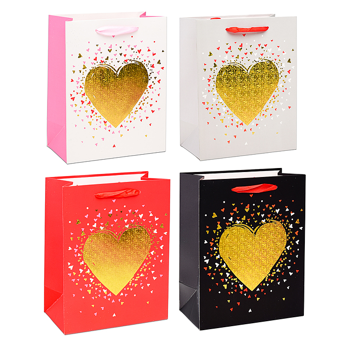 Пакет подарочный 00-6307 "Золотое сердце" 23х18х10 см Пакет подарочный 00-6307 "Золотое сердце" 23х18х10 см