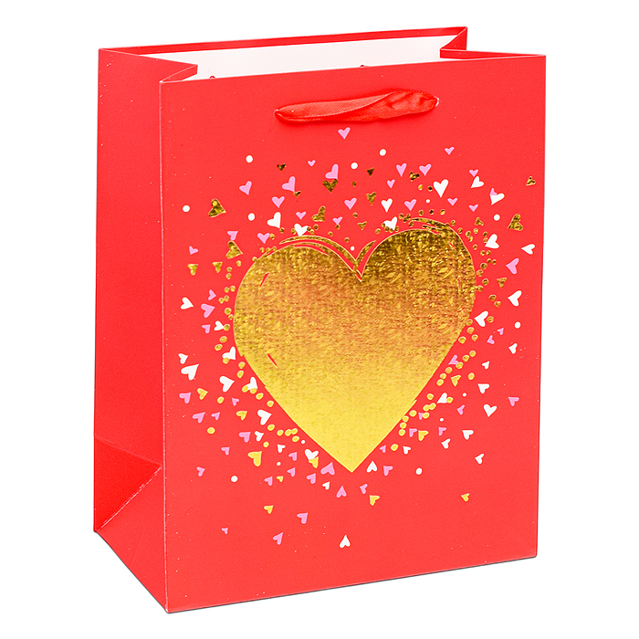 Фото к товару Пакет подарочный 00-6307 "Золотое сердце" 23х18х10 см Пакет подарочный 00-6307 "Золотое сердце" 23х18х10 см