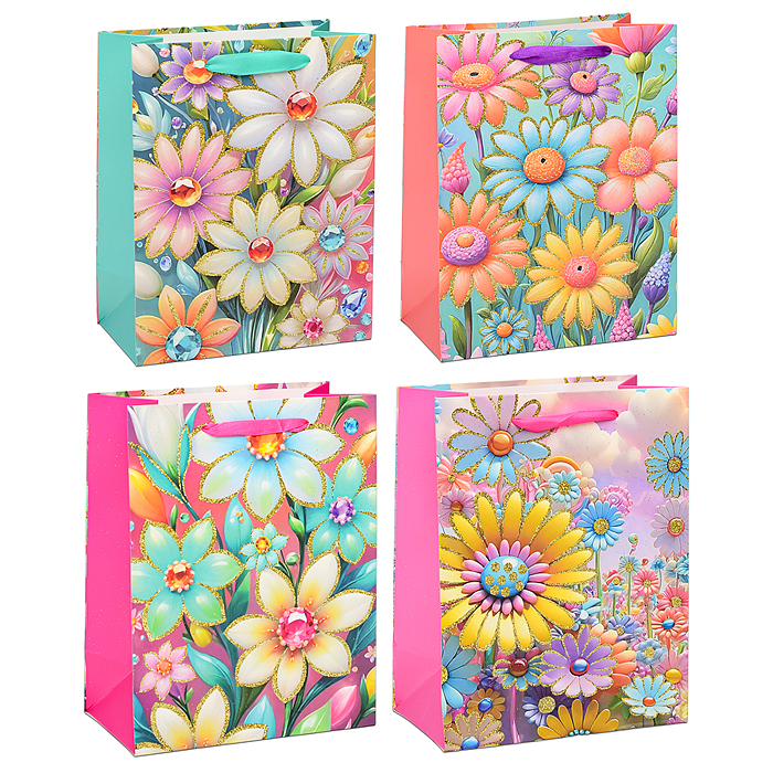 Пакет подарочный 00-6313 "Цветы" 23х18х10 см Пакет подарочный 00-6313 "Цветы" 23х18х10 см