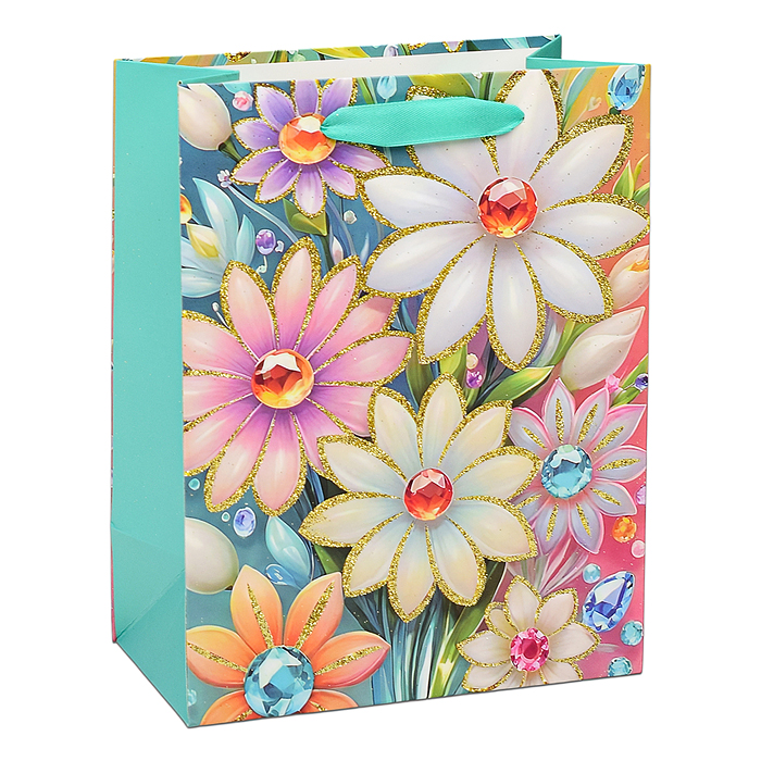 Фото к товару Пакет подарочный 00-6313 "Цветы" 23х18х10 см Пакет подарочный 00-6313 "Цветы" 23х18х10 см