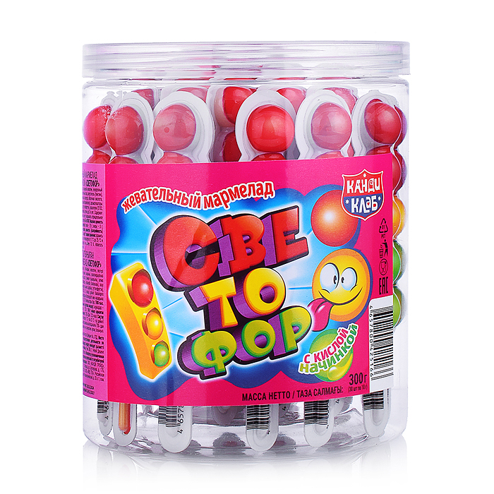 Фото к товару Жевательный мармелад с кислой начинкой "Светофор" 10гр (30шт) Жевательный мармелад с кислой начинкой "Светофор" 10гр (30шт)