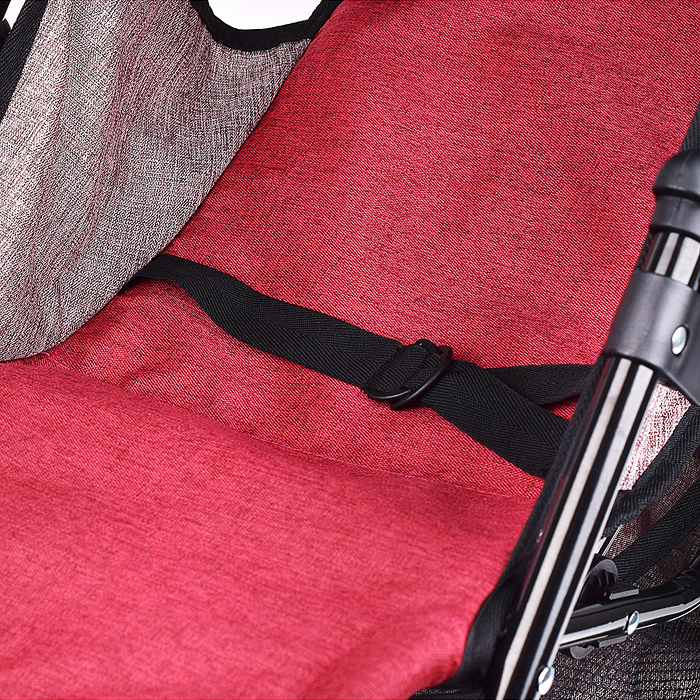 Коляска для кукол 9351A складная, с корзиной и козырьком, цвет серо-бордовая