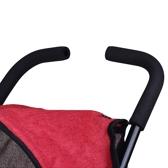 Коляска для кукол 9351A складная, с корзиной и козырьком, цвет серо-бордовая