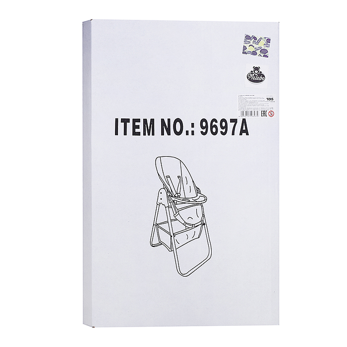 Фото к товару Стульчик для кормления кукольный 9697A складной, с корзиной, принт листья Стульчик для кормления кукольный 9697A складной, с корзиной, принт листья