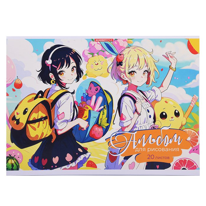 Альбом для рисования 20л., "Аниме подружки" Альбом для рисования 20л., "Аниме подружки"