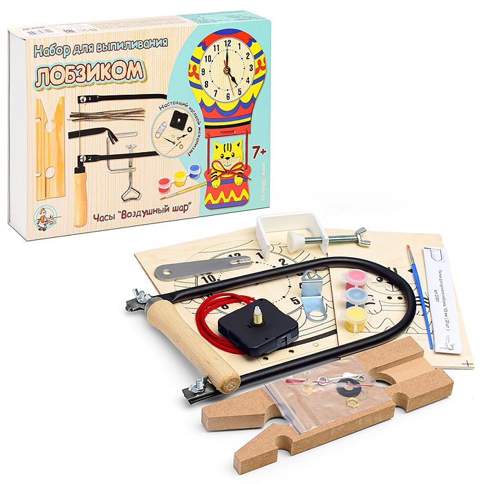 Набор для выпиливания лобзиком "Часы. Воздушный шар" Набор для выпиливания лобзиком "Часы. Воздушный шар"
