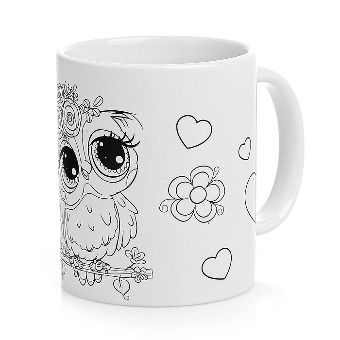 Кружка для росписи "Сова" (краски, кисточка)