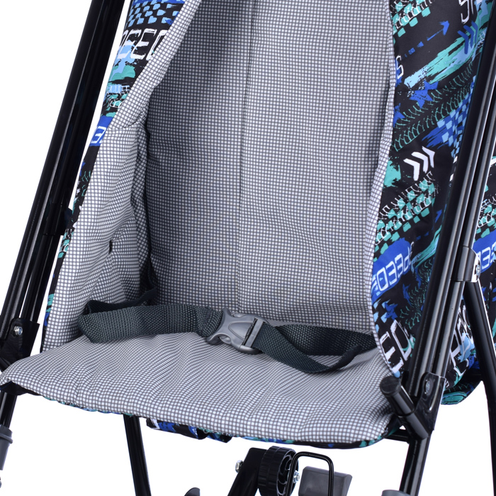 Фото к товару Санки-коляска Снежинка универсал-1 (скорость синий) Санки-коляска Снежинка универсал-1 (скорость синий)