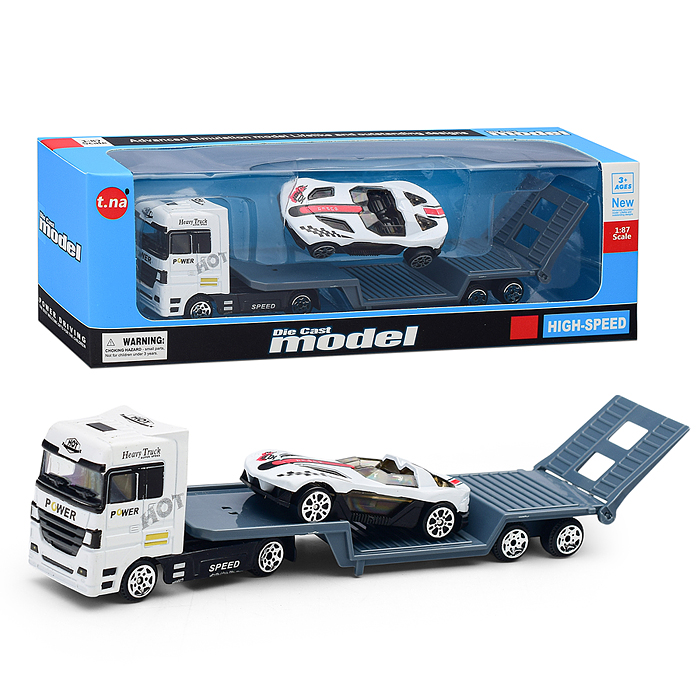 Фото к товару Автовоз TN-1066-1 с гоночной машиной, в коробке Автовоз TN-1066-1 с гоночной машиной, в коробке