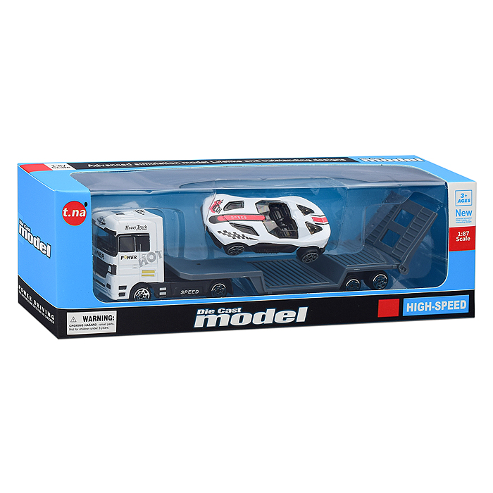 Фото к товару Автовоз TN-1066-1 с гоночной машиной, в коробке Автовоз TN-1066-1 с гоночной машиной, в коробке