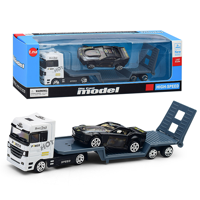 Фото к товару Автовоз TN-1066-1 с гоночной машиной, в коробке Автовоз TN-1066-1 с гоночной машиной, в коробке