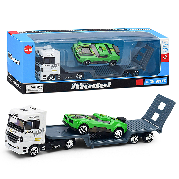 Фото к товару Автовоз TN-1066-1 с гоночной машиной, в коробке Автовоз TN-1066-1 с гоночной машиной, в коробке