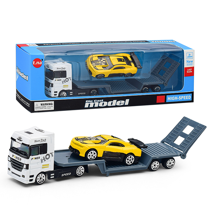 Фото к товару Автовоз TN-1066-1 с гоночной машиной, в коробке Автовоз TN-1066-1 с гоночной машиной, в коробке