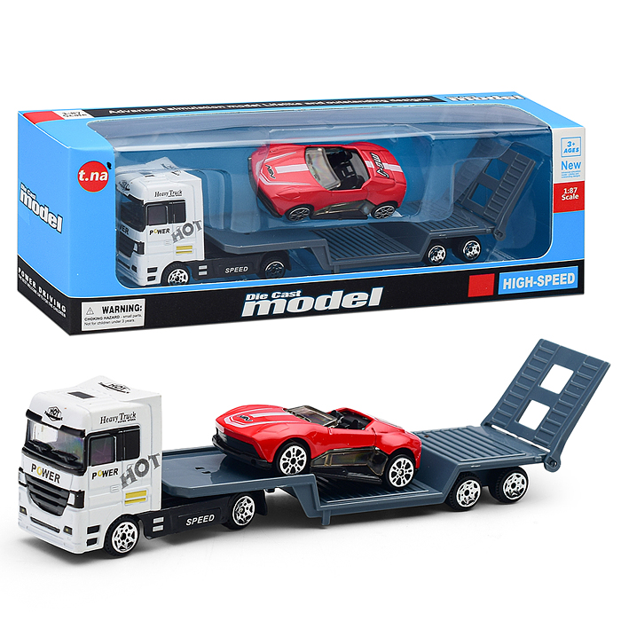 Фото к товару Автовоз TN-1066-1 с гоночной машиной, в коробке Автовоз TN-1066-1 с гоночной машиной, в коробке