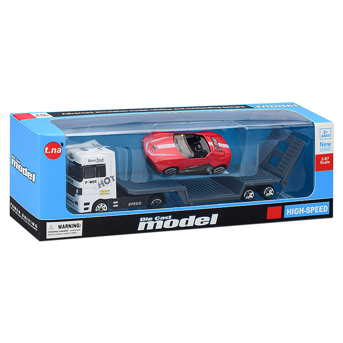 Фото к товару Автовоз TN-1066-1 с гоночной машиной, в коробке Автовоз TN-1066-1 с гоночной машиной, в коробке
