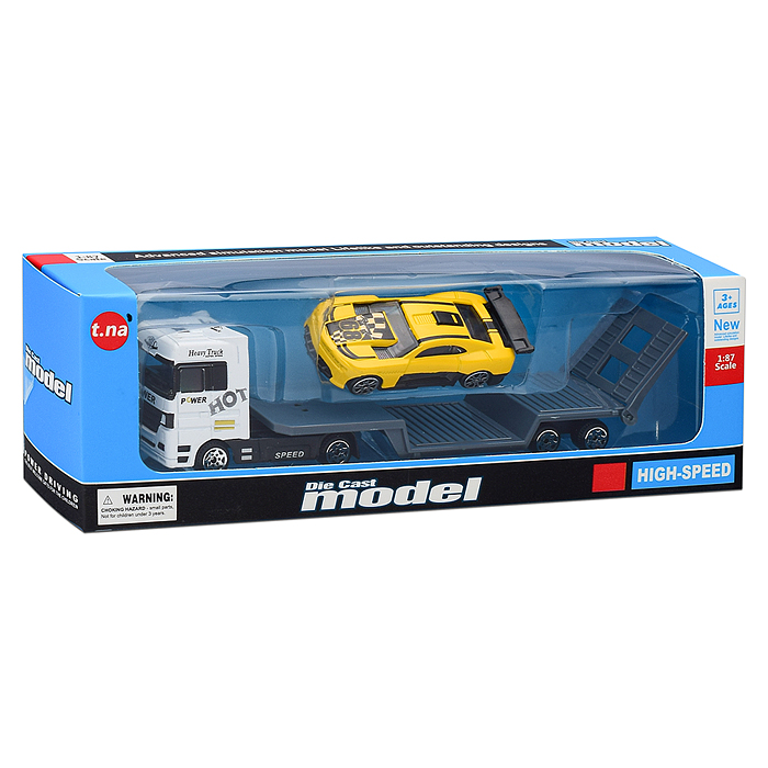 Фото к товару Автовоз TN-1066-1 с гоночной машиной, в коробке Автовоз TN-1066-1 с гоночной машиной, в коробке