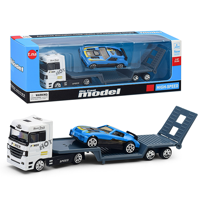 Фото к товару Автовоз TN-1066-1 с гоночной машиной, в коробке Автовоз TN-1066-1 с гоночной машиной, в коробке