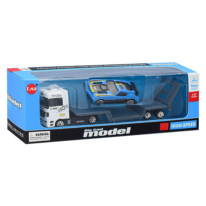 Фото к товару Автовоз TN-1066-1 с гоночной машиной, в коробке Автовоз TN-1066-1 с гоночной машиной, в коробке