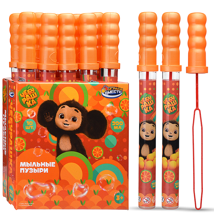 Мыльные пузыри "Чебурашка" 200 мл, в колбе 38 см, кор.23,5*10,5*38см.