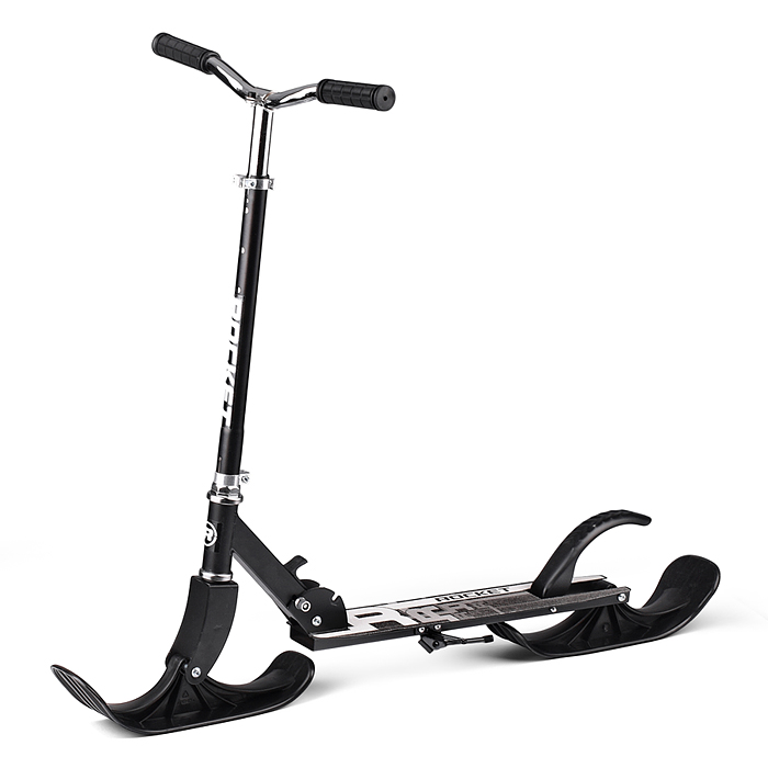 Фото к товару Самокат-снегокат R0181.BK с изогнутой ручкой (черный) Самокат-снегокат R0181.BK с изогнутой ручкой (черный)