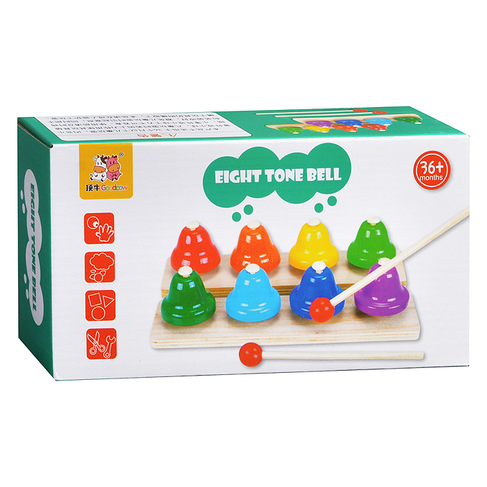 Фото к товару Набор деревянных восьмитоновых колокольчиков D1861 Набор деревянных восьмитоновых колокольчиков D1861