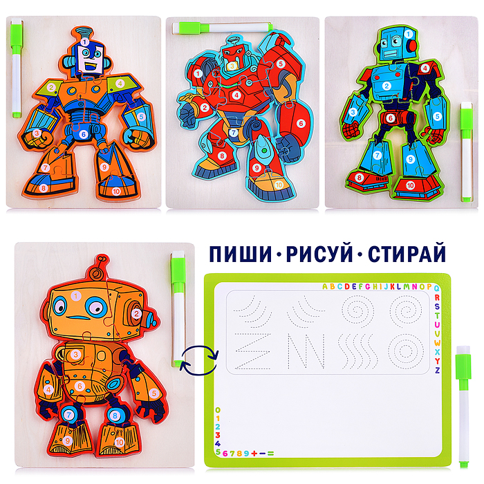 Пазл-вкладыш D2003 "Робот" в коробке Пазл-вкладыш D2003 "Робот" в коробке