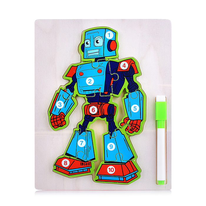 Пазл-вкладыш D2003 "Робот" в коробке