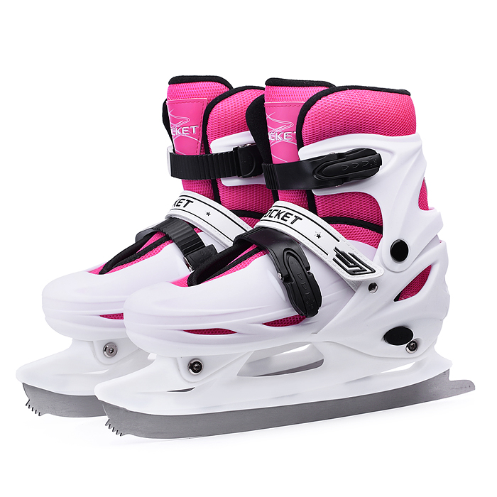 Фото к товару Коньки R0010 детские L бело-розовый Коньки R0010 детские L бело-розовый