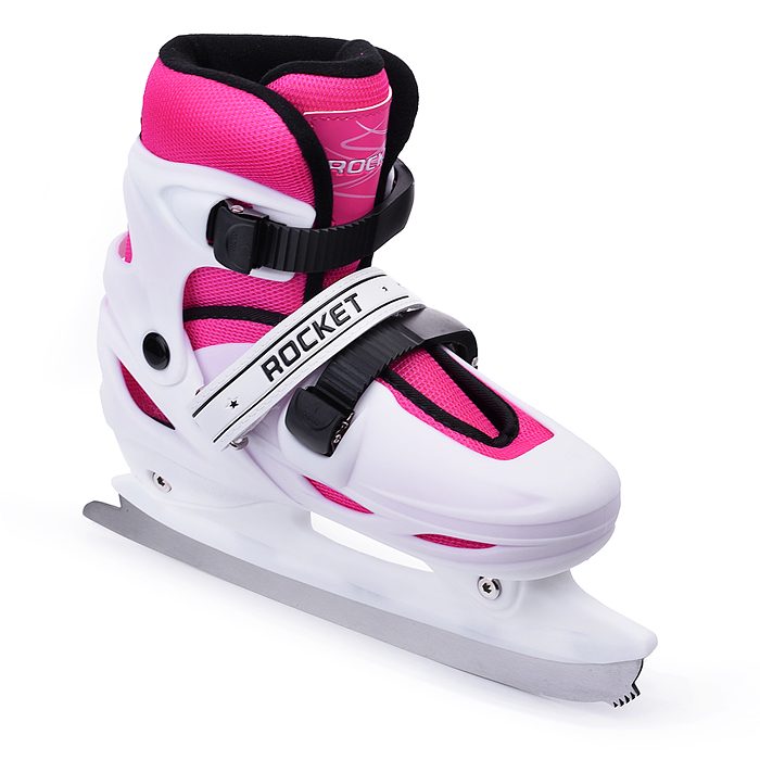 Фото к товару Коньки R0010 детские L бело-розовый Коньки R0010 детские L бело-розовый